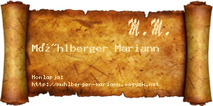 Mühlberger Mariann névjegykártya